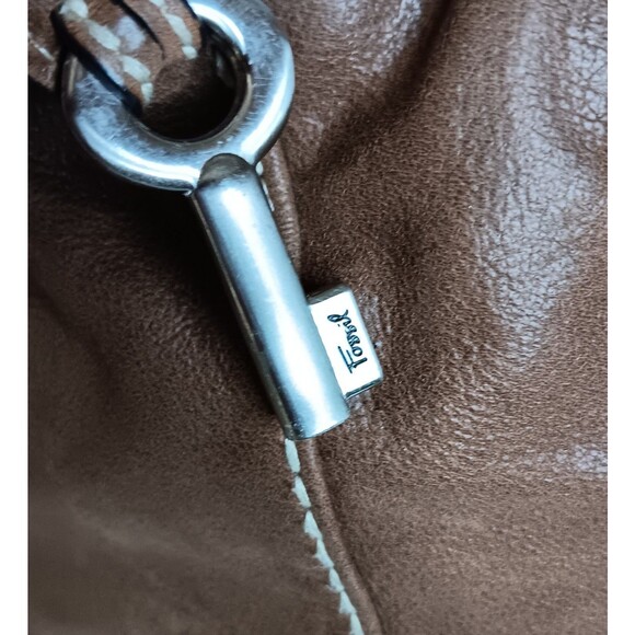 Vintage Fossil Brown Soft Leather Satchel Tote Doctor Messenger Bag With Strap - Picture 5 of 13